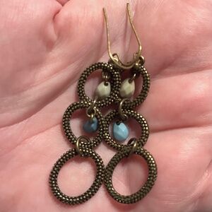 Vintage Lia Sophia earrings - antique gold color
